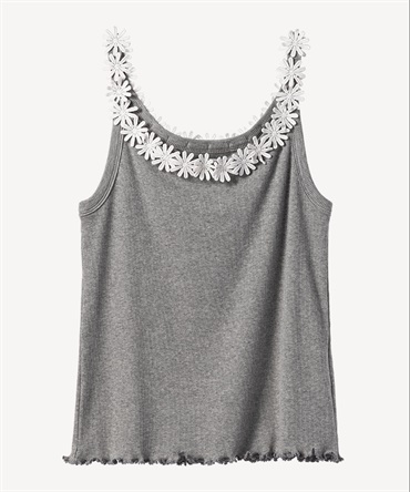 フラワーレースタンクトップ(gray-36)
