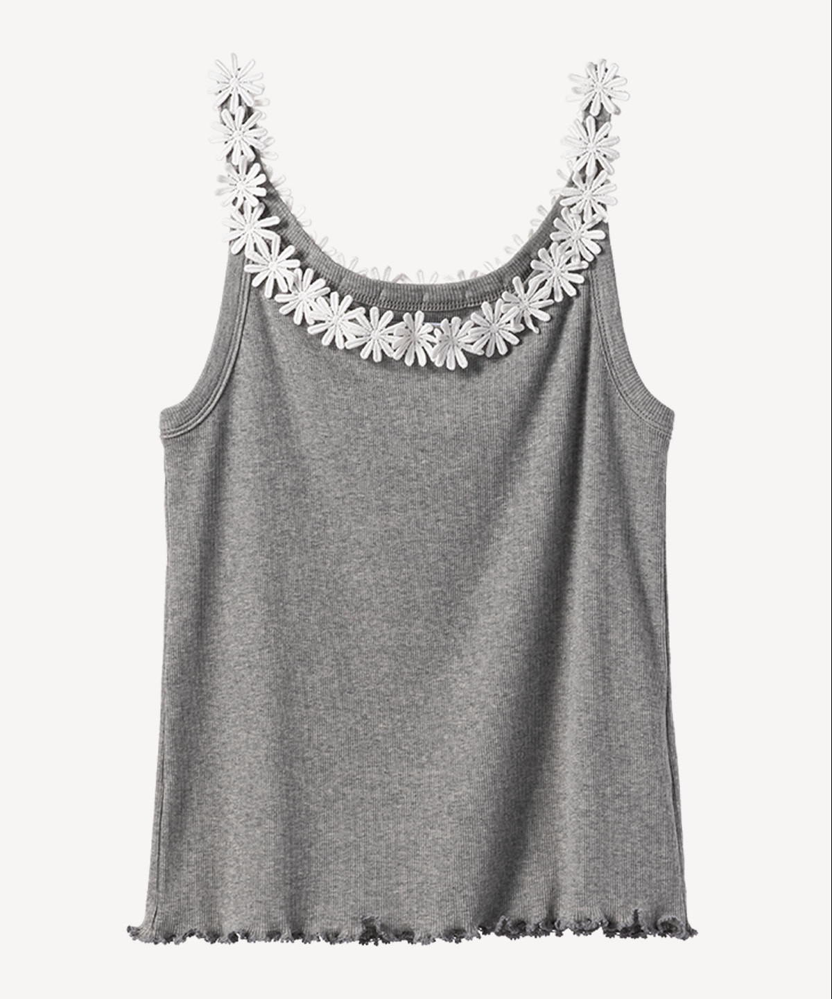 フラワーレースタンクトップ(gray-36)