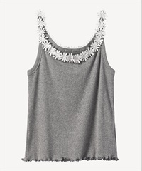 フラワーレースタンクトップ(gray-36)