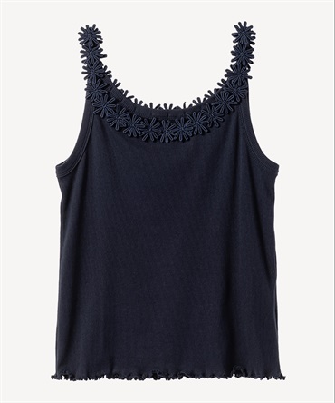 フラワーレースタンクトップ(navy-36)