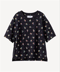 ティーカッププリント刺繍Tシャツ(navy-36)