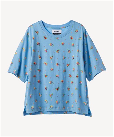 値下げ 新品未使用MUVEIL ミュベール　ポパイプリントTシャツ　ブルー MUVEIL(ミュベール) ポパイプリントTシャツ - YAMAROKU（ヤマロク