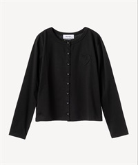 ハートボタン天竺カーディガン(black-36)