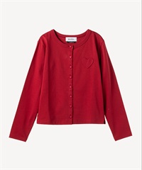 ハートボタン天竺カーディガン(red-36)