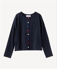 ハートボタン天竺カーディガン(navy-36)