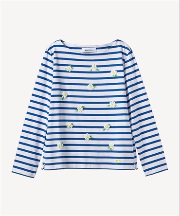 エーデルワイスボーダーカットソー(blue-36)