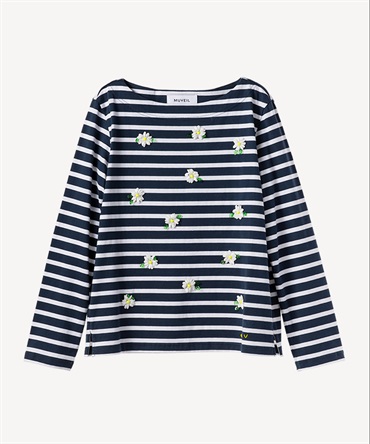 エーデルワイスボーダーカットソー(navy-36)