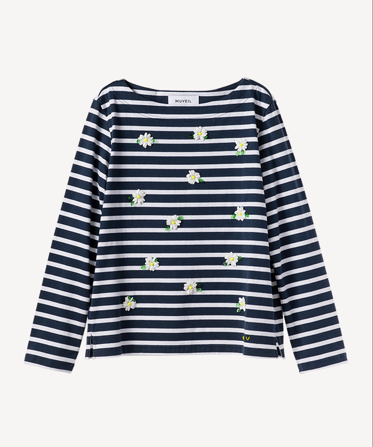 エーデルワイスボーダーカットソー(navy-36)