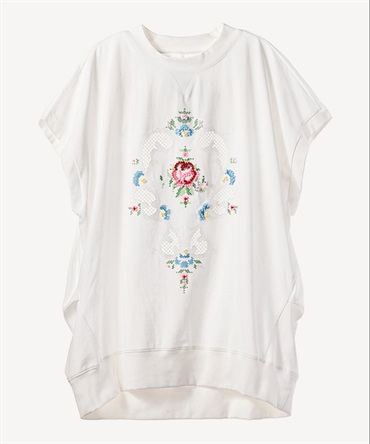 フラワービーズ刺繍プルオーバー(white-36)