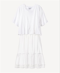 ランジェリードレス付きTシャツ(white-36)