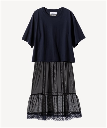 ランジェリードレス付きTシャツ