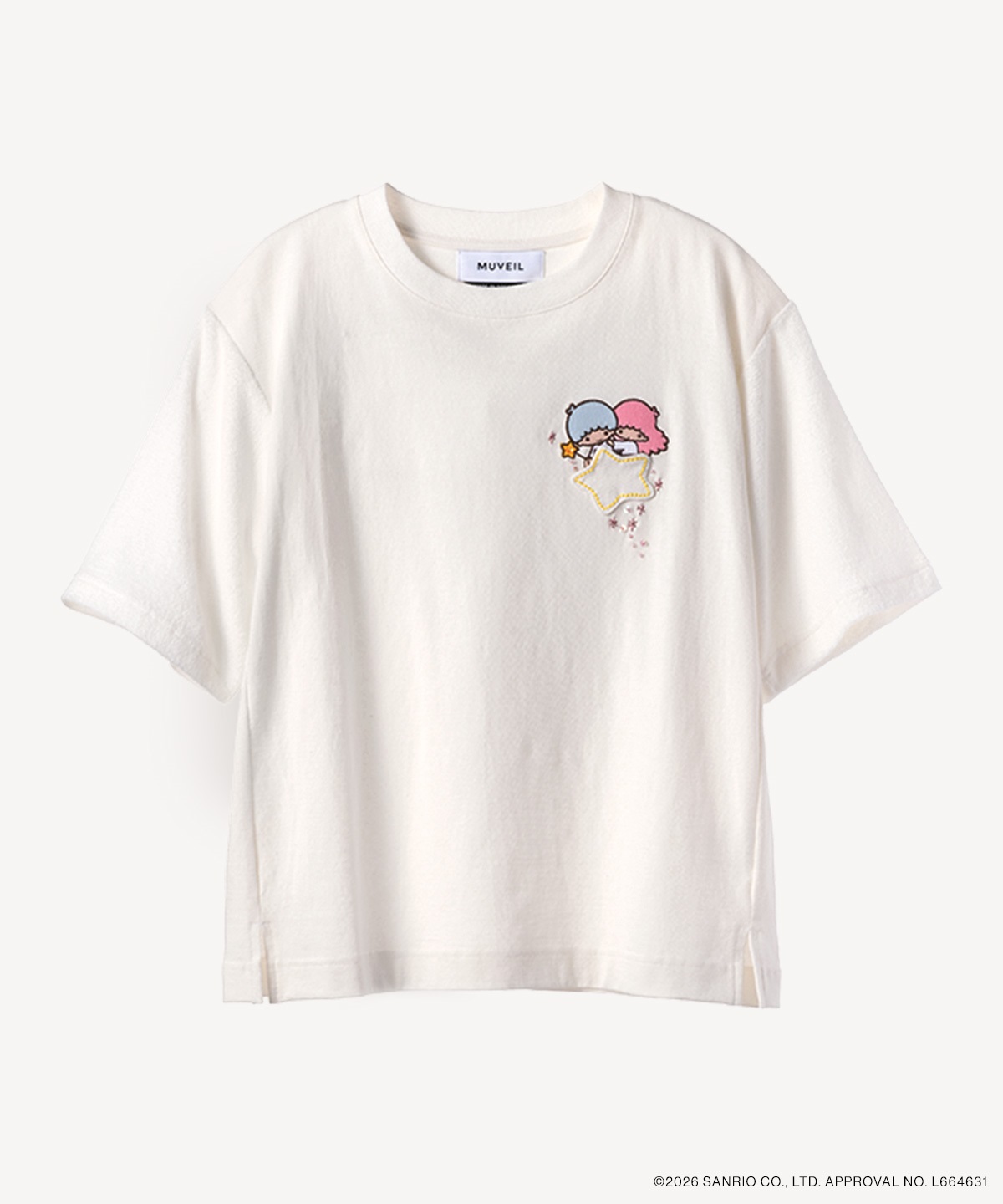 サンリオキャラクターズコラボ リトルツインスターズ Tシャツ(white-36)