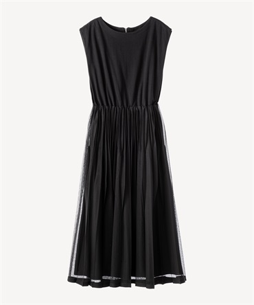 ドッキングプリーツワンピース(black-36)