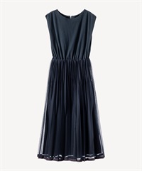 ドッキングプリーツワンピース(navy-36)