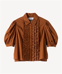 タックフリルブラウス(brown-36)