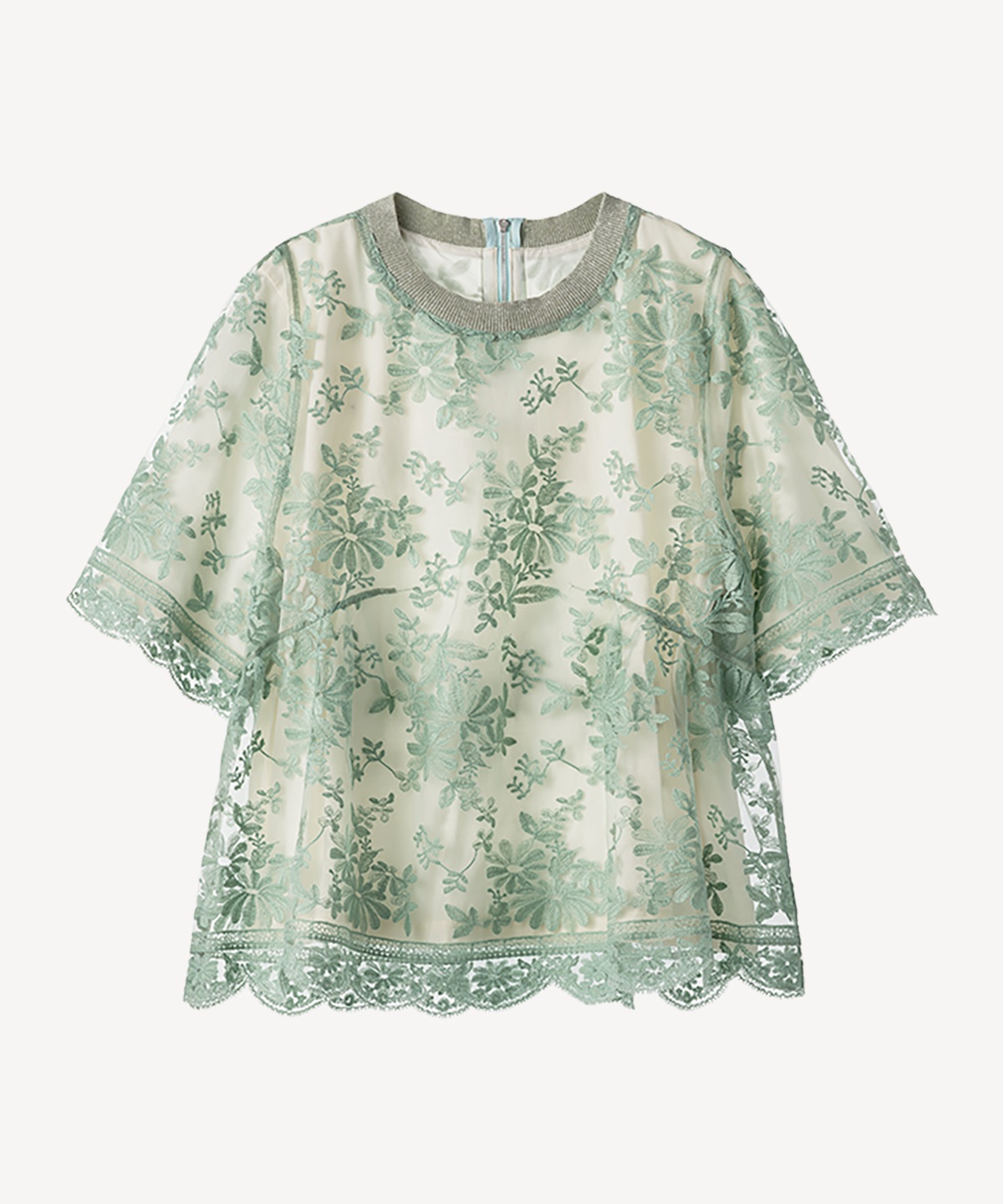エンブロイダリーレースブラウス(mint green-36)