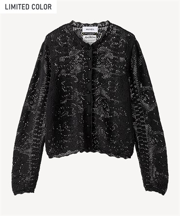 メッシュローズカーディガン(black-36)