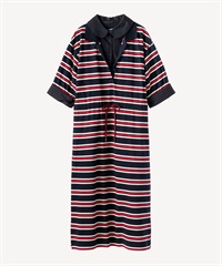 ボーダーポロワンピース(navy-36)
