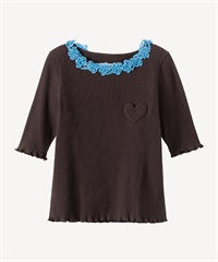 ハートパッチTシャツ(dark brown-36)
