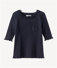 ハートパッチTシャツ(navy-36)