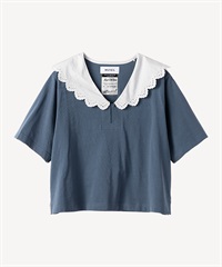 レース衿Tシャツ(saxe-36)