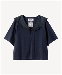 レース衿Tシャツ(navy-36)