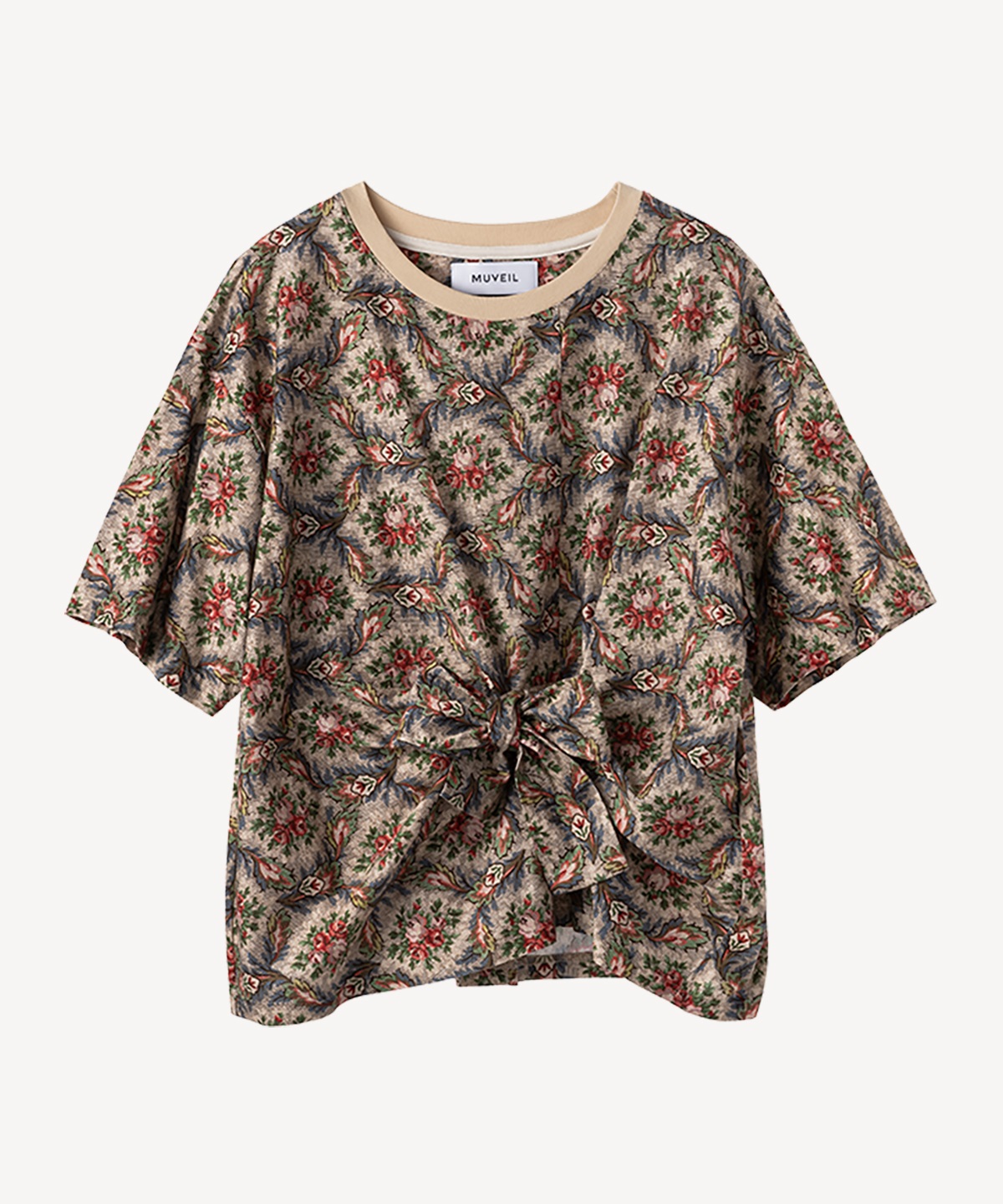 ゴブランプリントTシャツ(beige-36)