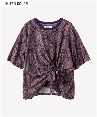 ゴブランプリントTシャツ(purple-36)