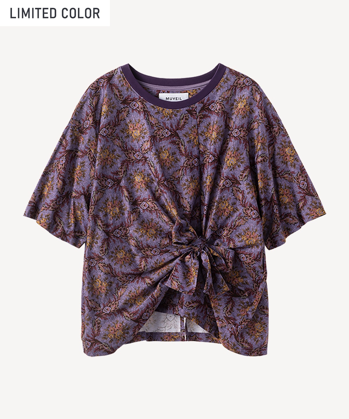 ゴブランプリントTシャツ(purple-36)