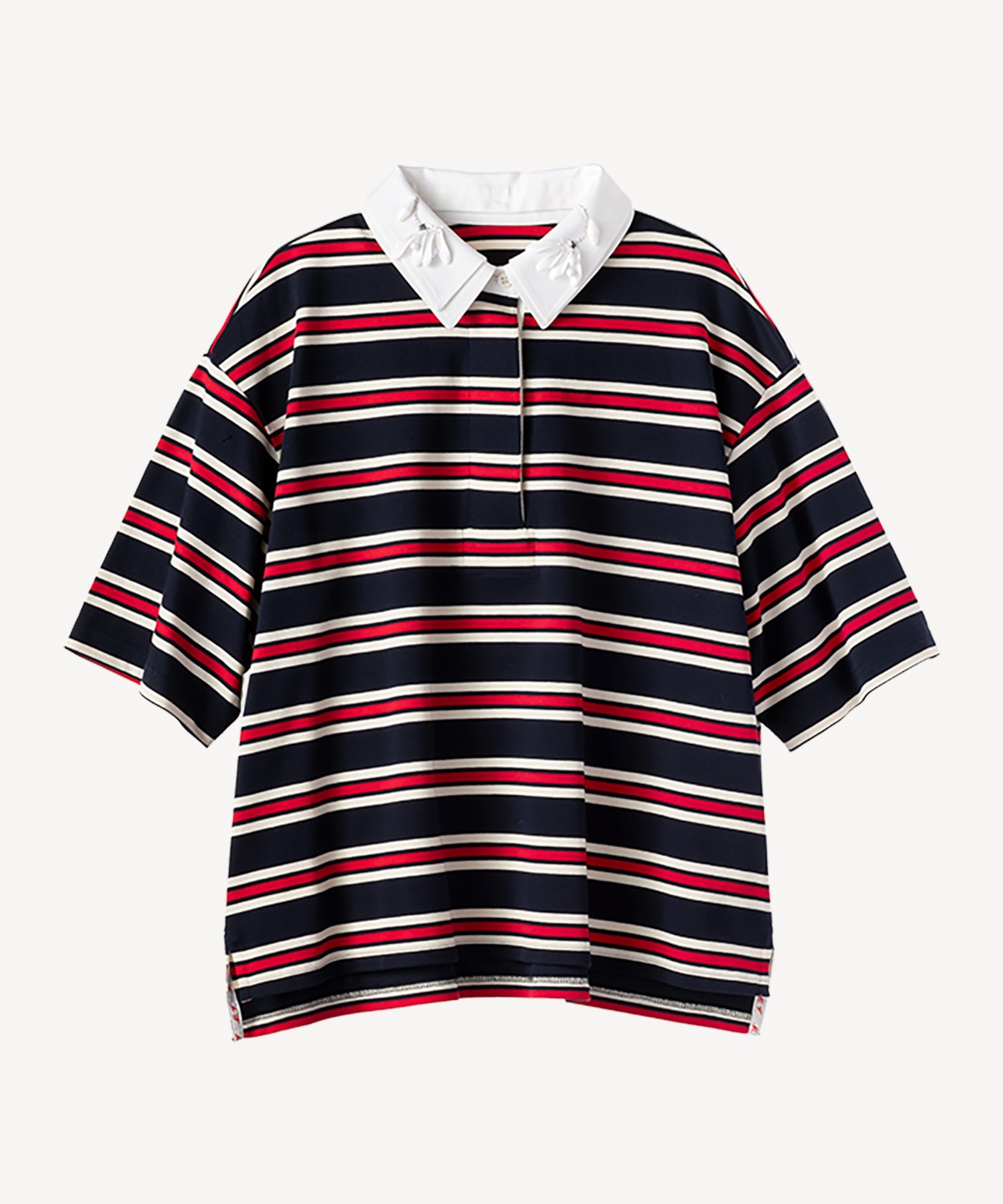 ビジューポロTシャツ(navy-36)
