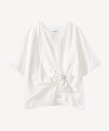 Ribbon detail T-shirt (white-36)