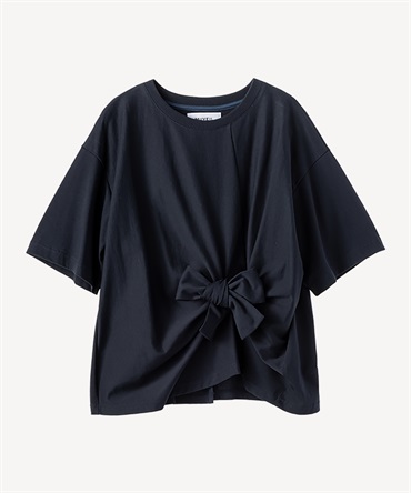 Ribbon detail T-shirt (navy-36)
