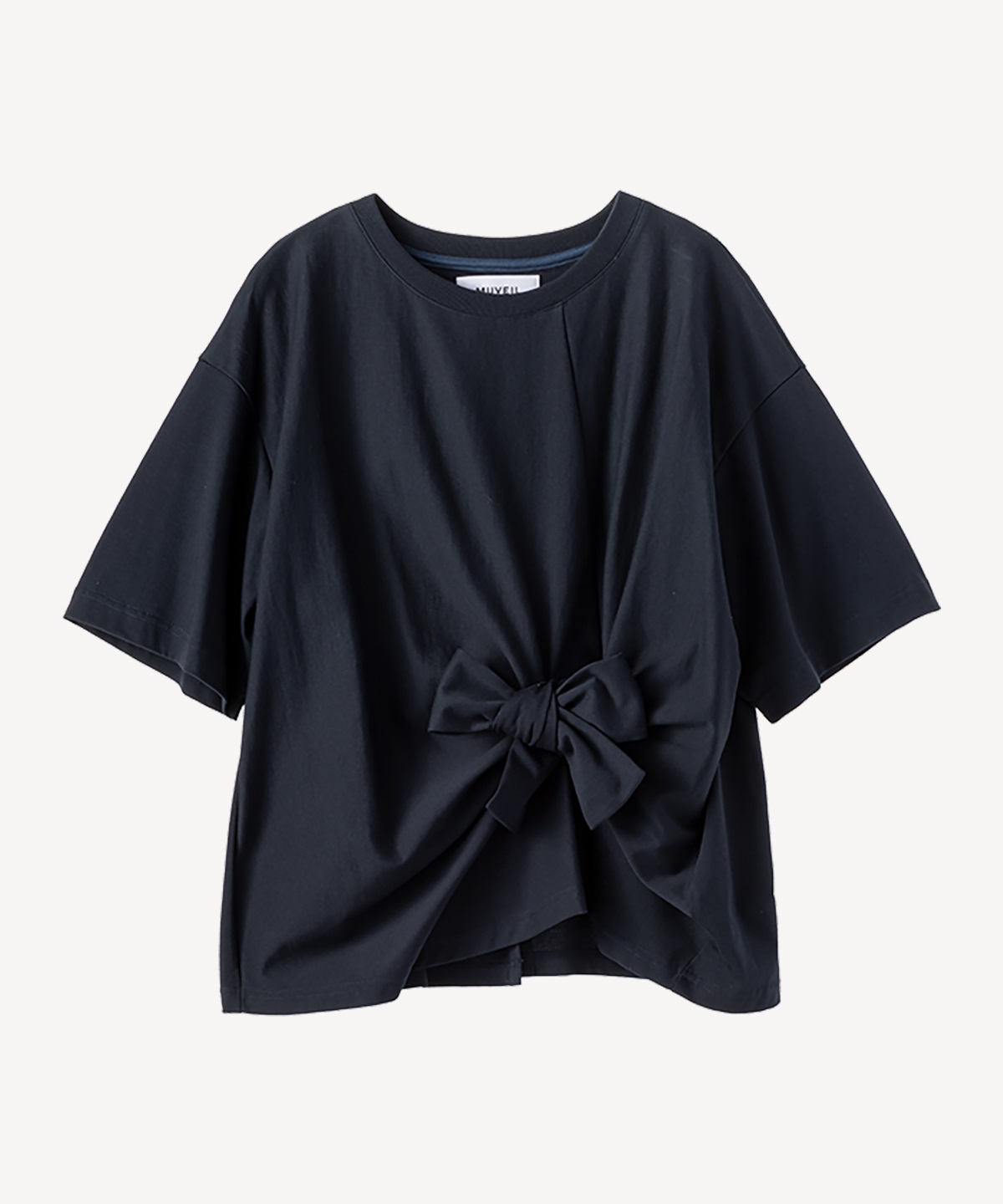 リボンディテールTシャツ(navy-36)