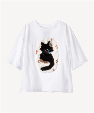 メインクーンキャットTシャツ(white-36)
