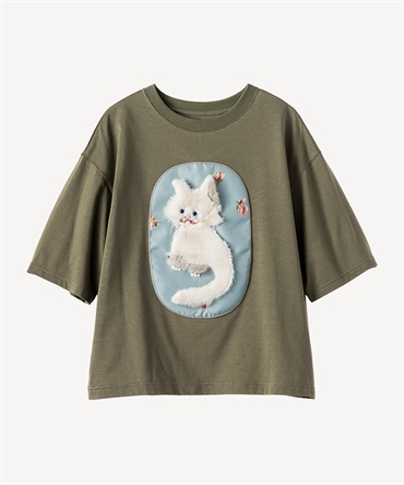 メインクーンキャットTシャツ(khaki-36)