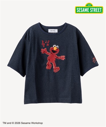 セサミストリートコラボ エルモ Tシャツ(navy-36)