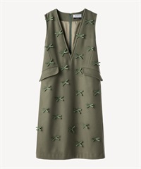 グログランリボン付きワンピース(olive-36)