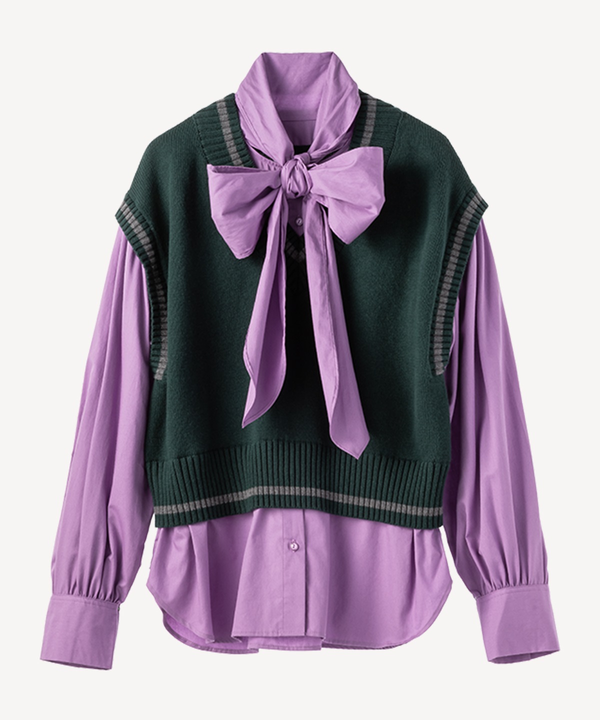 ニットベストドッキングプルオーバー(purple-36)