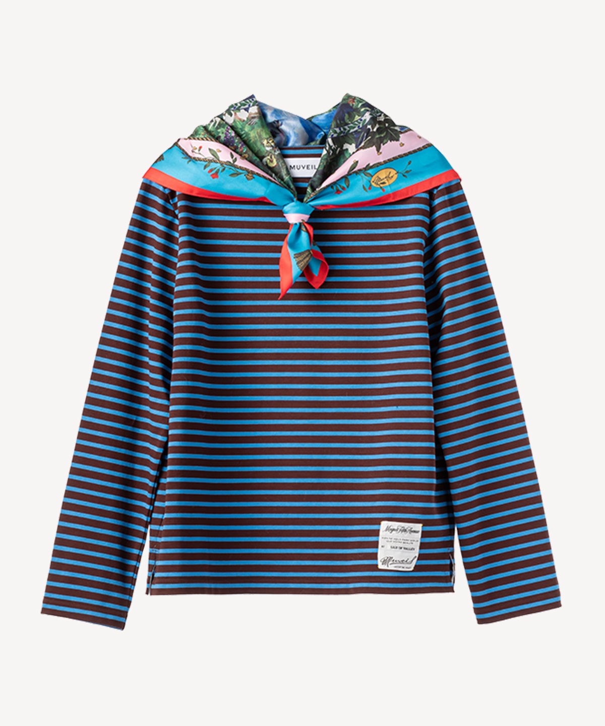 ダックスカーフボーダープルオーバー(turquoise-36)
