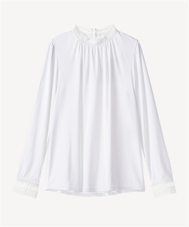 レースネックカットソー(white-36)