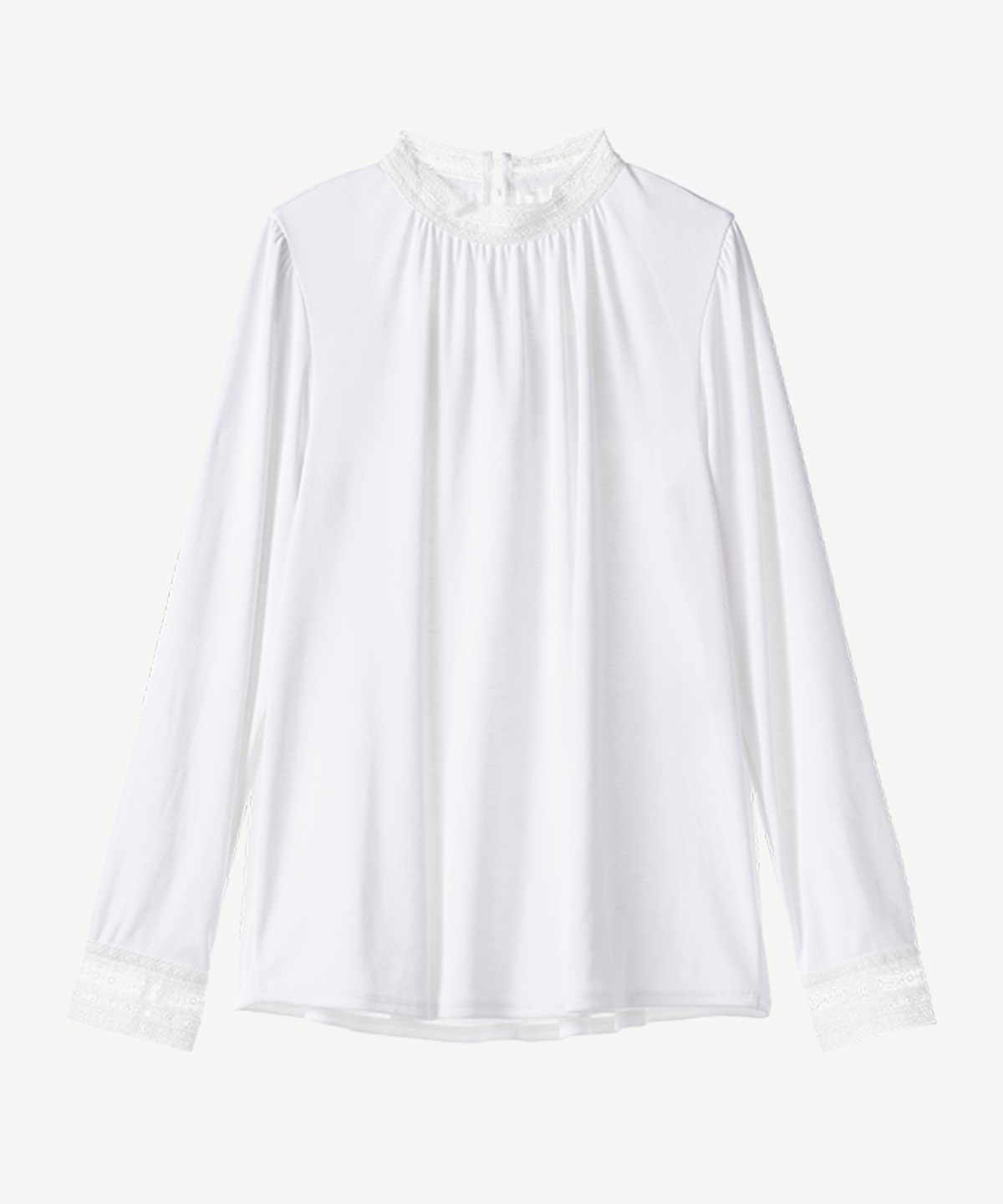 レースネックカットソー(white-36)