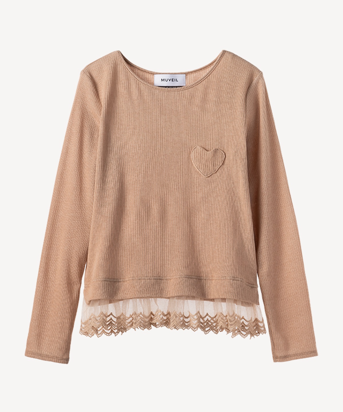 ハートパッチプルオーバー(beige-36)