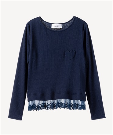 ハートパッチプルオーバー(navy-36)