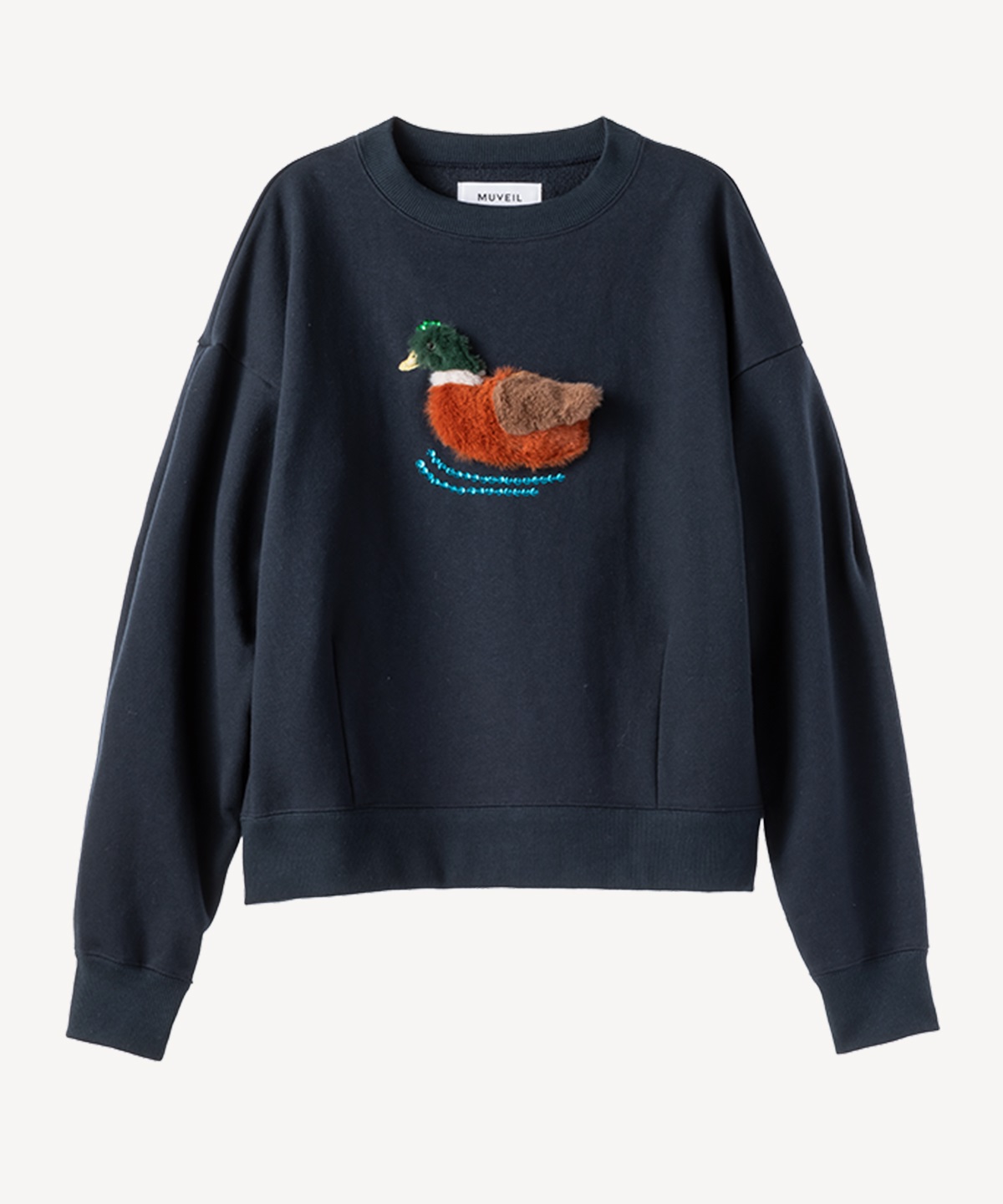 ダックモチーフ裏毛プルオーバー(navy-36)