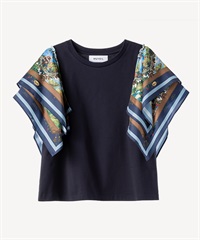 ダック柄スカーフプリントTシャツ(navy-36)
