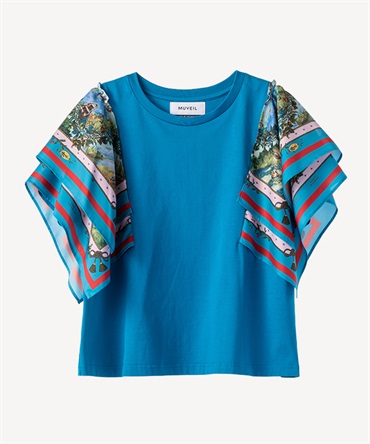 ダック柄スカーフプリントTシャツ