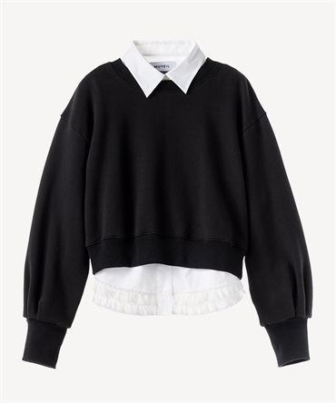 シャツコンビ裏毛プルオーバー(black-36)