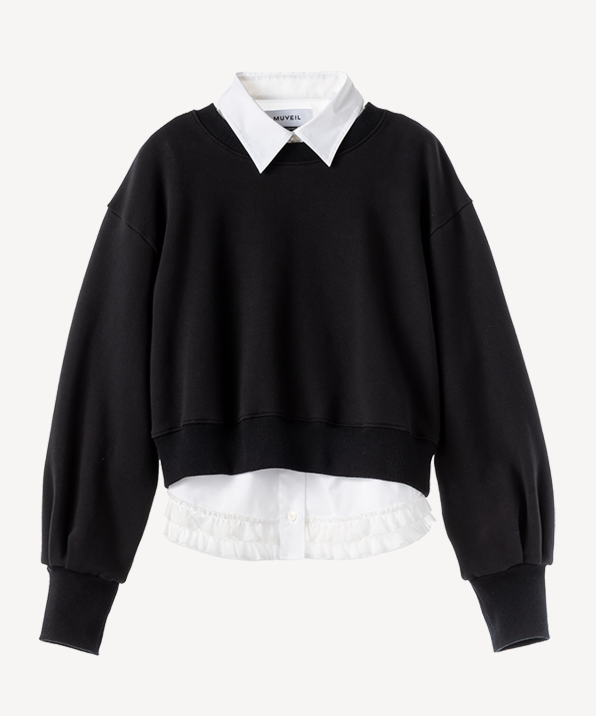 シャツコンビ裏毛プルオーバー(black-36)