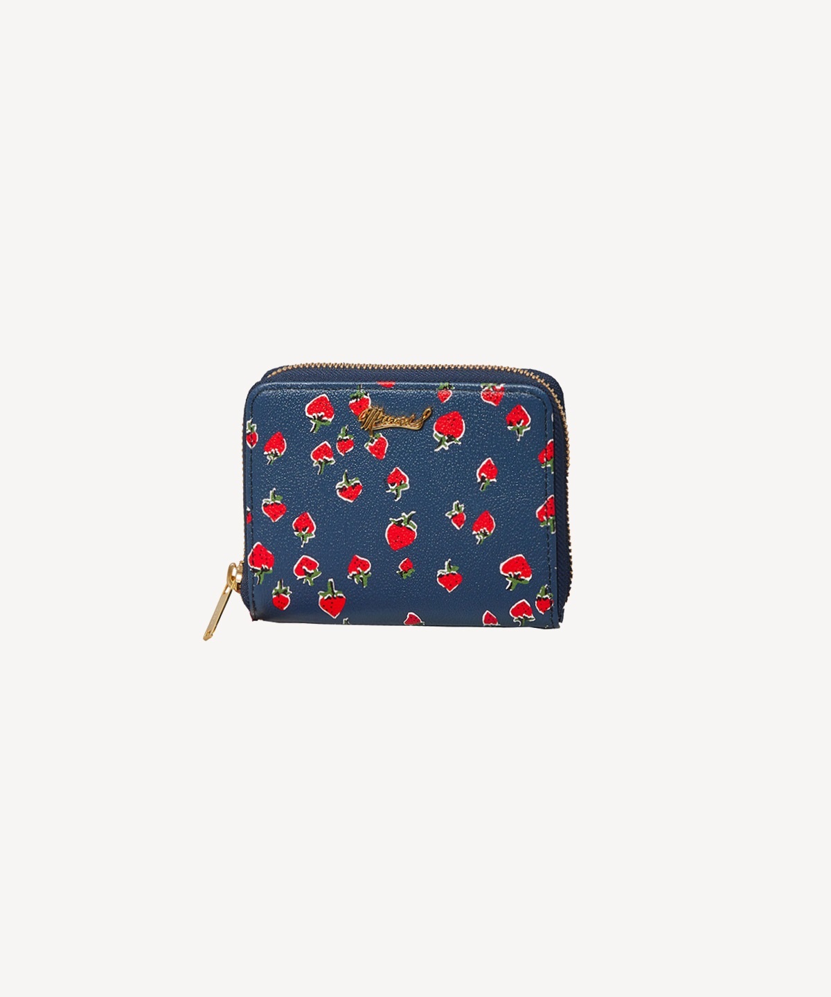 イチゴ柄ラウンド2つ折り財布(navy-F)