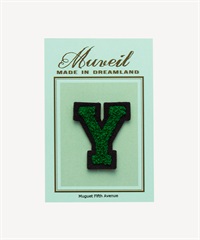 サガラ刺繍アルファベットワッペン Y(green-F)